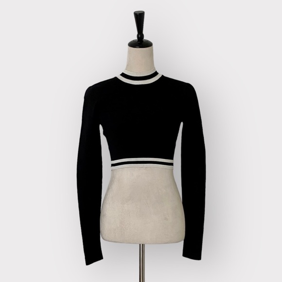 Superdown Janelle Striped Crop Top Black White - Picture 5 of 10